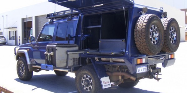 Blue Toyota Landcruiser 6